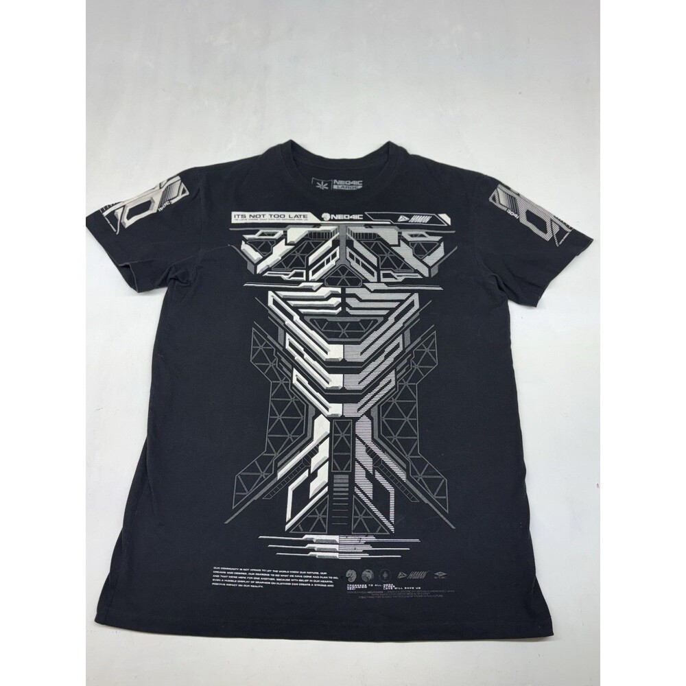 Neo4ic Particle Collider Cyberpunk Short Sleeve Shirt Black AOP Men’s Large
